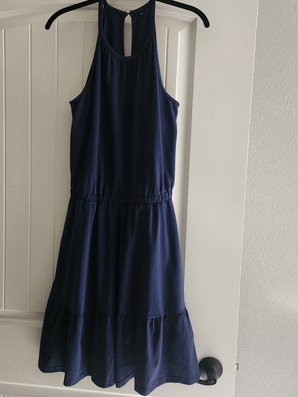 Otherwild Navy Halter Tiered Midi Dress